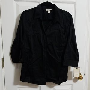 Black 3 quarter sleeve button down